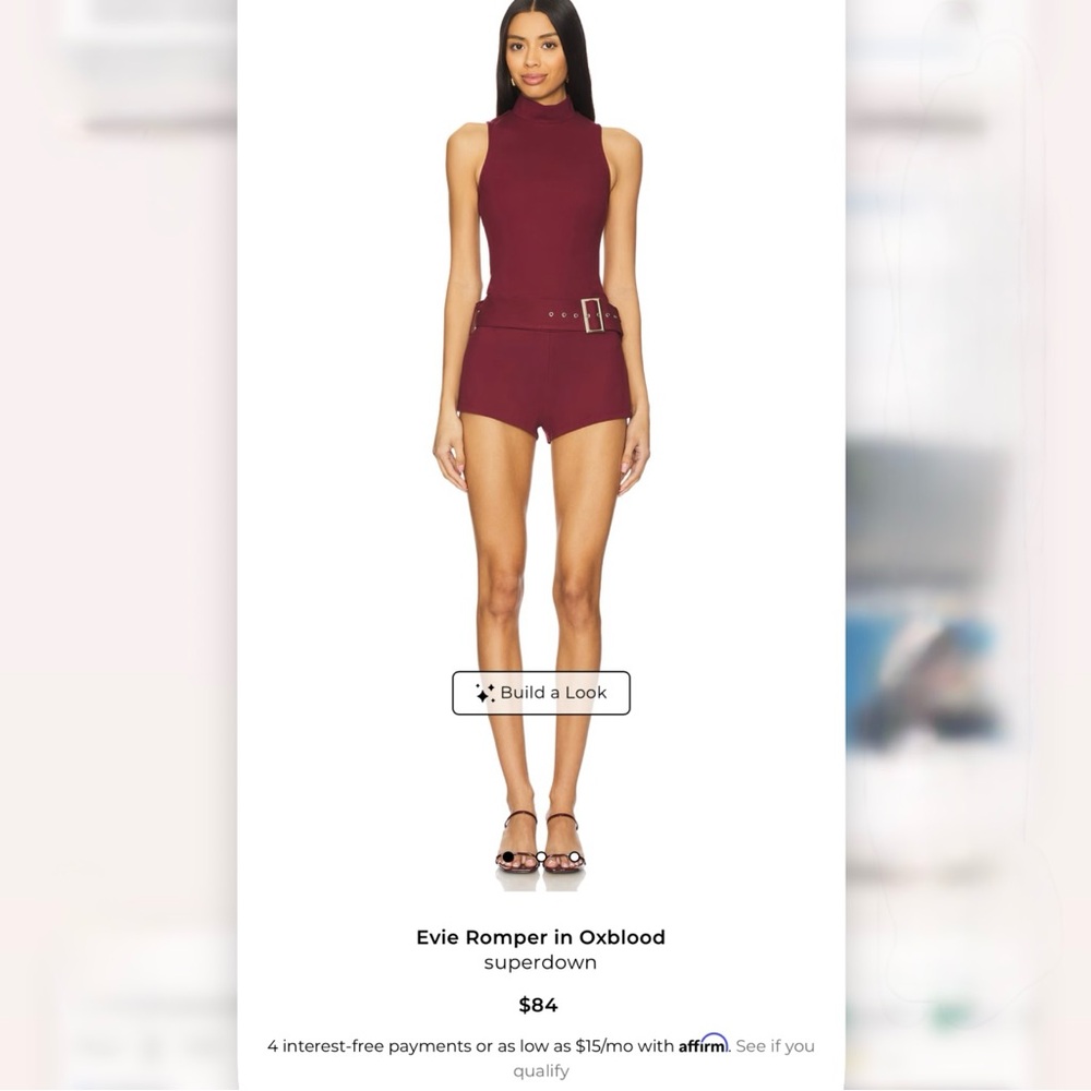 Superdown Burgundy Sleeveless Romper